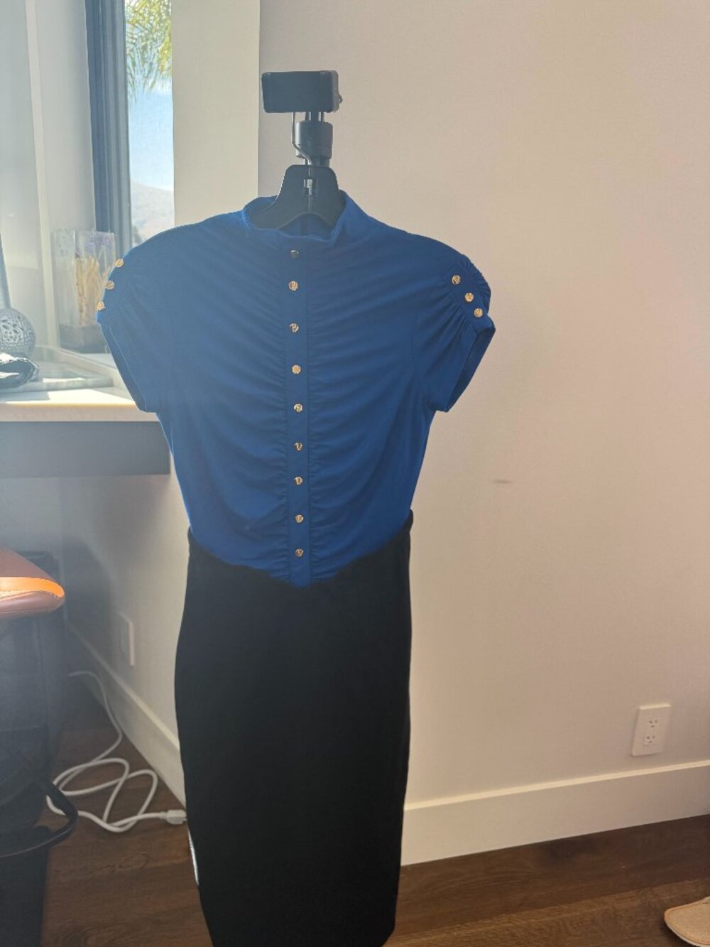 Women's Blue and Black Dress - Cache Contour Collection